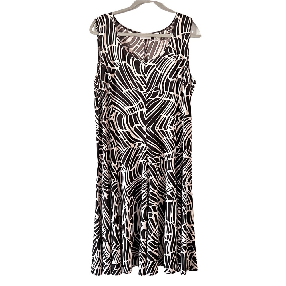 Chico's Black and White Patterned Midi Dress
